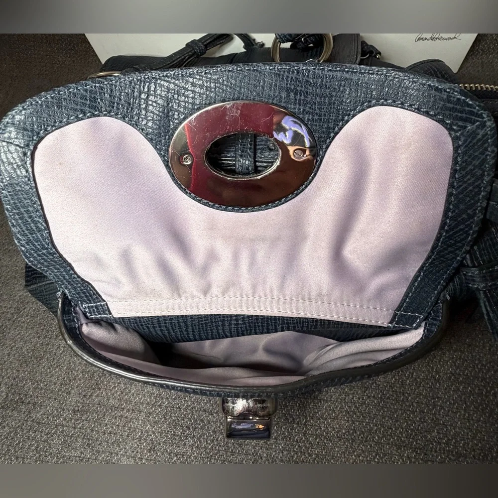 Coach Mia Textured Navy Leather Harper Satchel No. E1069-15744 - Picture 10 of 13